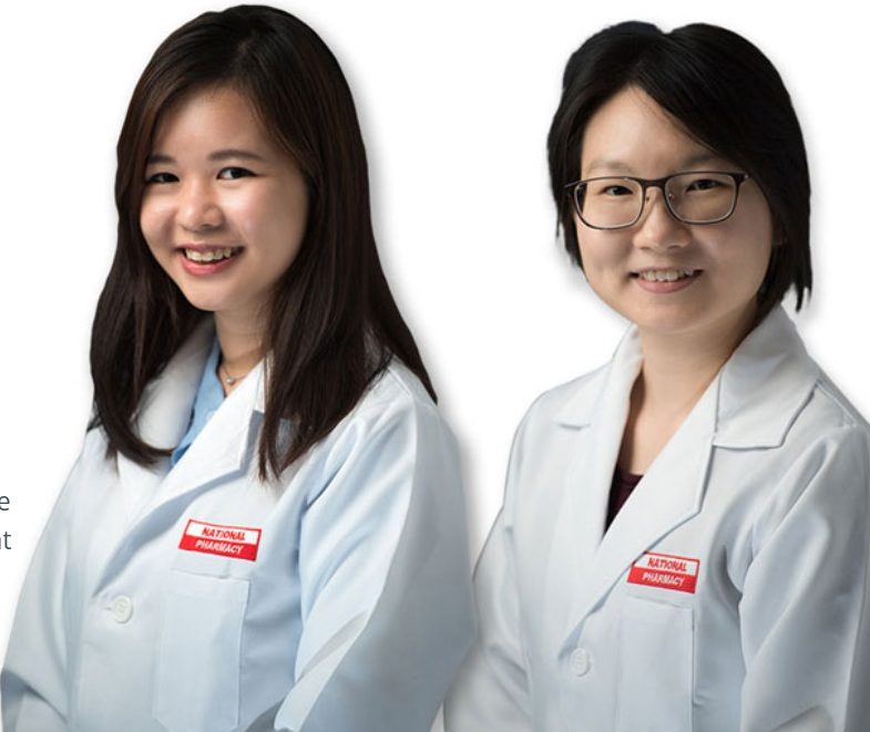 Two National Pharmacy pharmacists welcoming patients and families at the pharmacy homepage